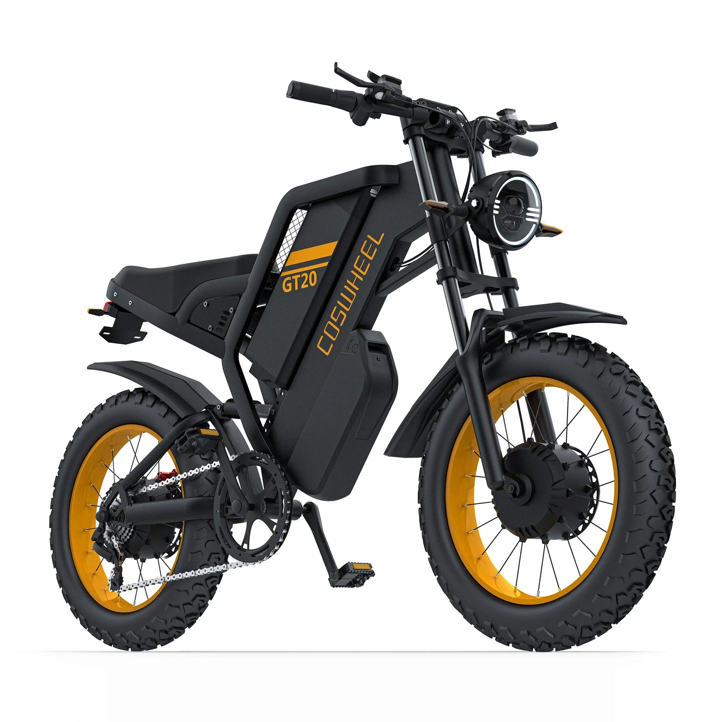 Vélo électrique Coswheel GT20 PRO 3000 W, moto électrique tout-terrain, 48 V, 40 Ah, double moteur, double batterie, VTT, gros pneus