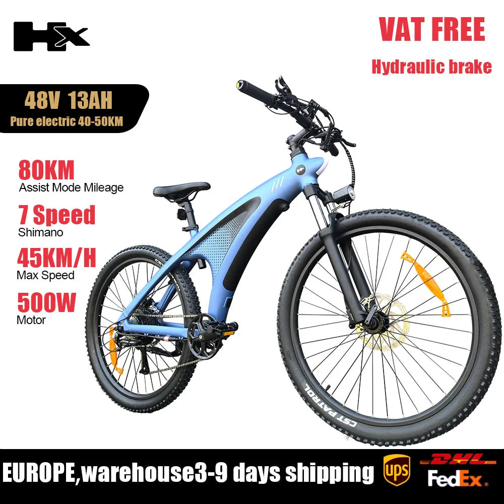 HX Q5 2000W Ebike Adult Electric Mountain Bicycle 27.5 inch Electric Bike 57km/h Removable battery Moped E Bikes Road Bike - Enfance-Heureuse