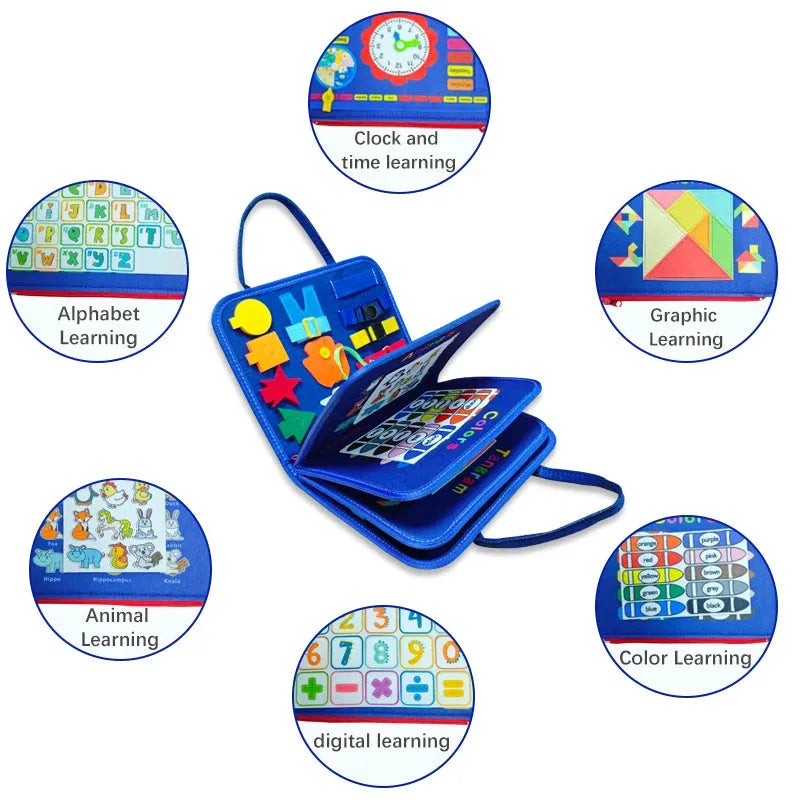 Montessori Children Busy Books Toys Baby Felt Activity Quiet Books Early Education Learning Book Toys Fine Motor Skills Toys - Enfance-Heureuse