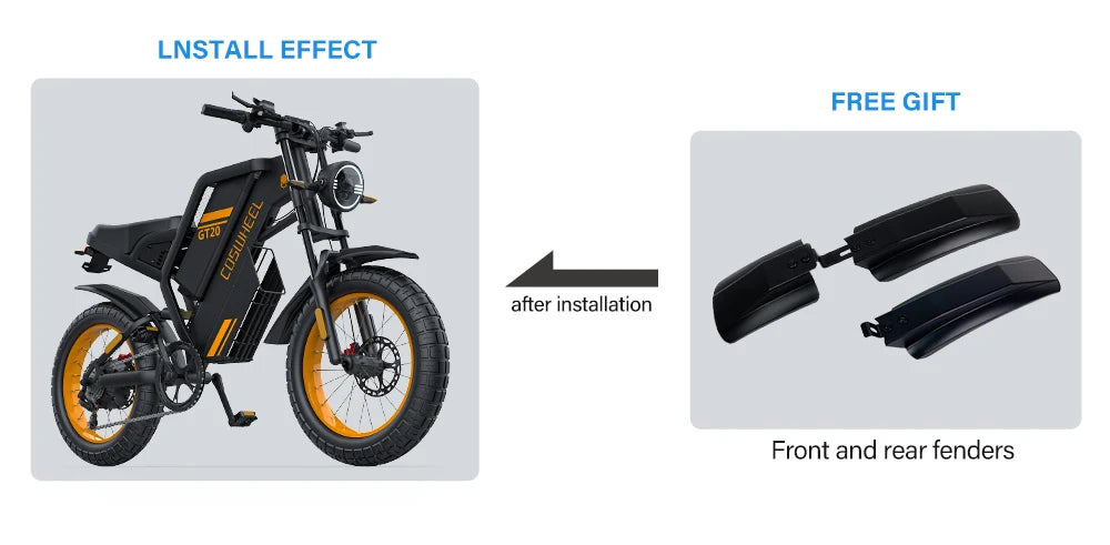 Coswheel Ebike GT20 Adult Electric Motorcycle Mountain Bikes 20Inch 48V Electric bike Fatbike Adult Motorcycles Drit bike - Enfance-Heureuse