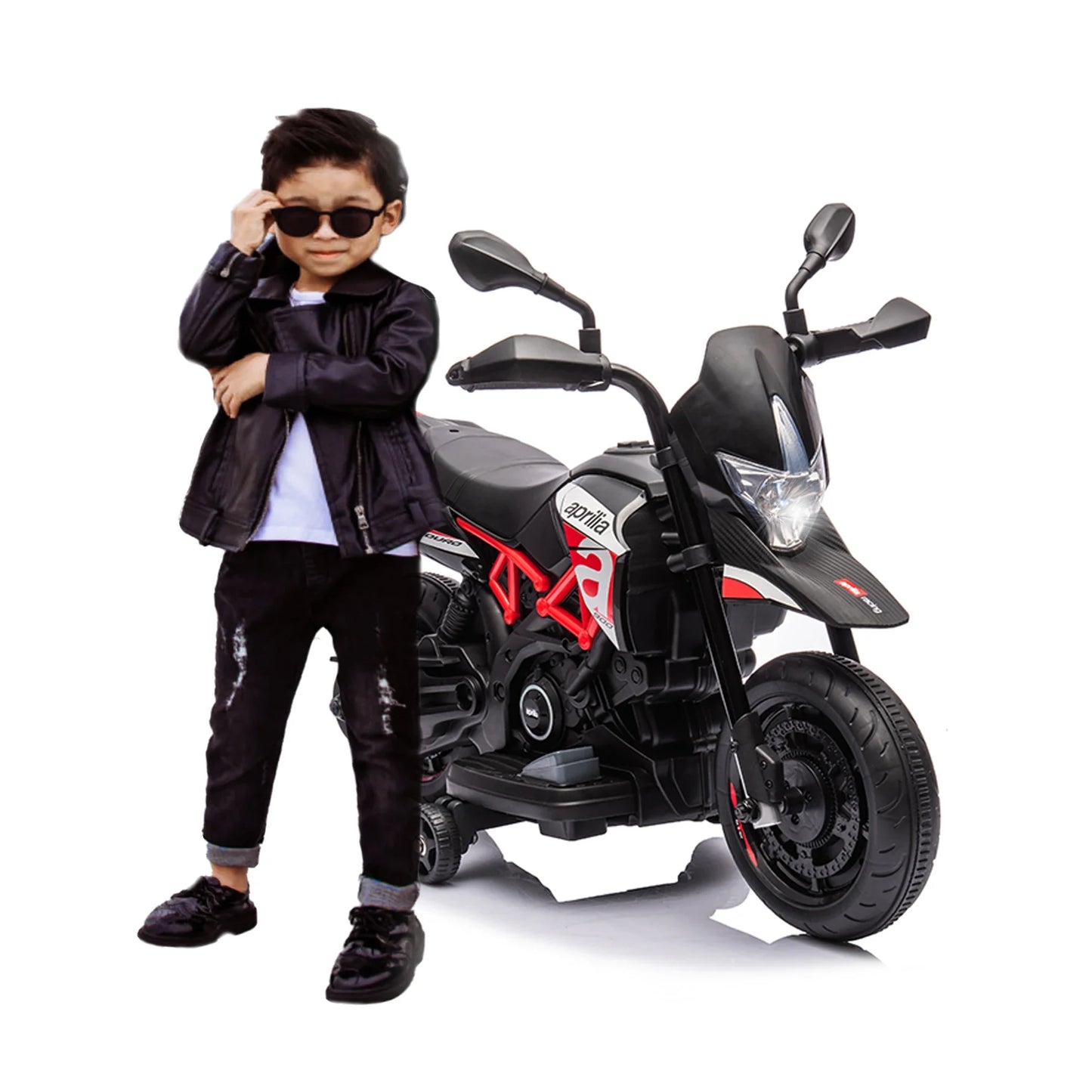Moto électrique Aprilia 6V pour enfants, rouge, jouet d'entraînement - Enfance-Heureuse