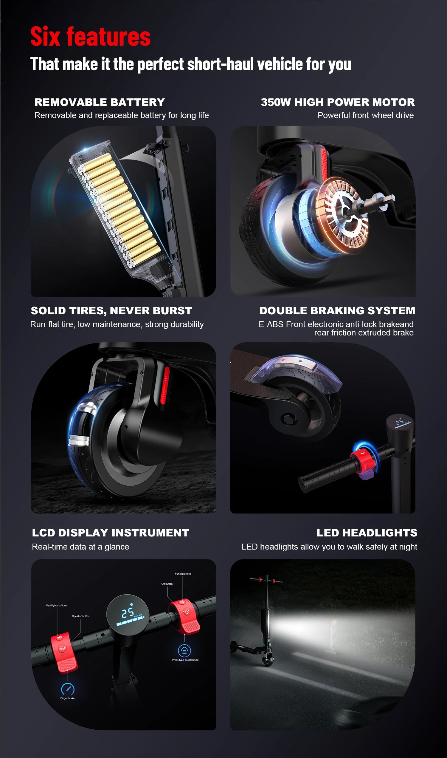 HX X6 electric scooter Foldable 350W 25KM/H Electric scooters 7.5AH 36V E Scooter 5.5 Inch Escooter for Adults - Enfance-Heureuse