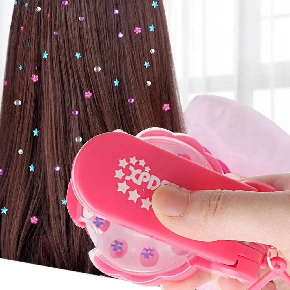 DIY Nail Diamond Hair Beauty & Fashion Makeup Girl Hair Tool Beads Sticker Doll Pretend Play Toy Girl Dressing Birthday Gift