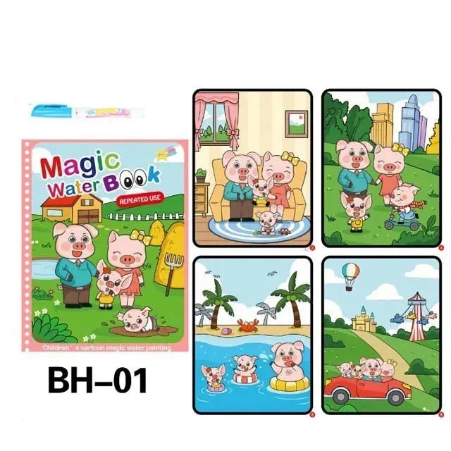 Children Magic Water Drawing Book Reusable Coloring Book Painting Drawing Toys Sensory Early Education Montessori Toys for Kids - Enfance-Heureuse