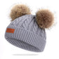 Cute Double Wool Pompom Baby Hat Children Cap Warm Autumn Winter Hats For Kids Boys Girls Knitted Warmer Beanie Caps Bonnet - Enfance-Heureuse