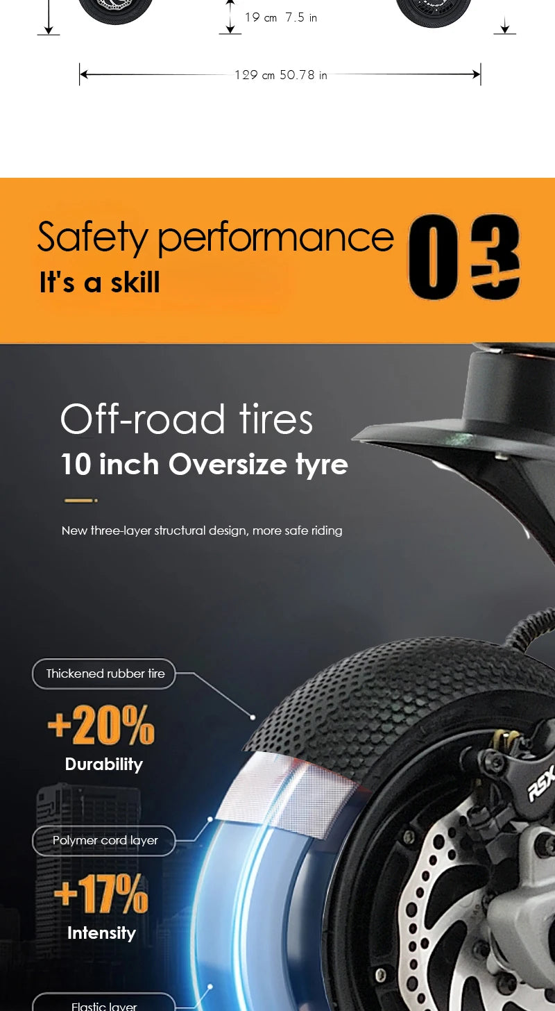 HEZZO F6 Electric Scooter 60V 1600W Dual Motors 10inch Off-road Folding Escooter 23AH Lithium Battery Long Range Full Suspension - Enfance-Heureuse