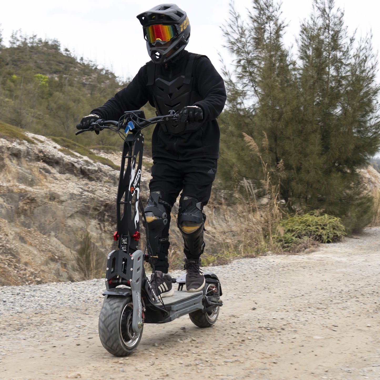 HEZZO F9 Foldable Electric Scooter for Adults 60v 8000w Dual Motors Powerful 60MPH EScooter Fat Tire 40Ah NFC Off Road Scooter - Enfance-Heureuse