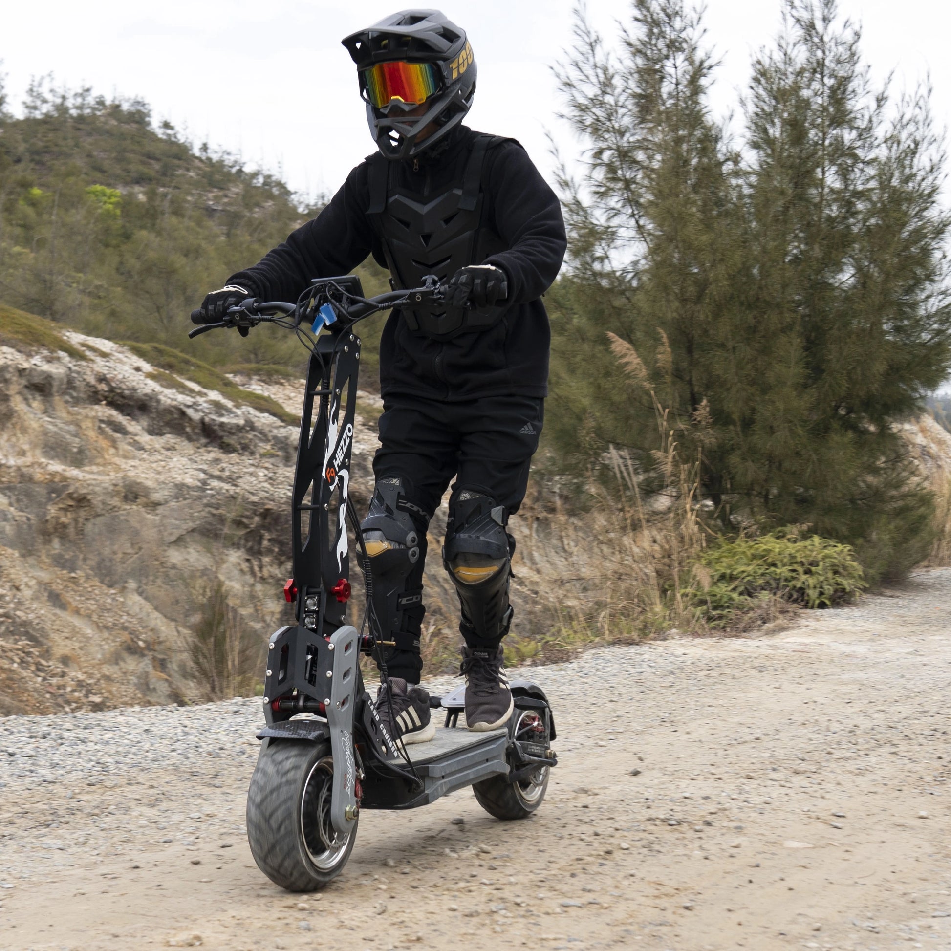 HEZZO F9 Foldable Electric Scooter for Adults 60v 8000w Dual Motors Powerful 60MPH EScooter Fat Tire 40Ah NFC Off Road Scooter - Enfance-Heureuse