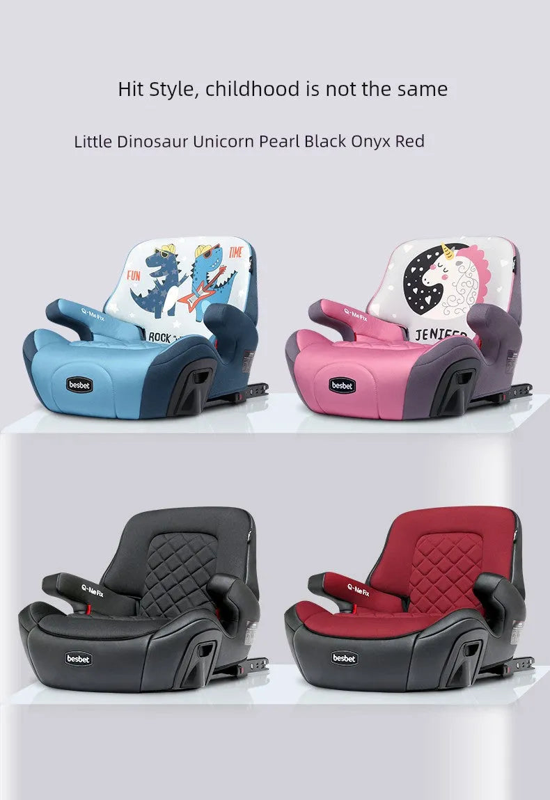 Besbet Children's Car Seat 3-12 Years Old Heightening Insole Car Portable Simple Baby Seat Cushions Isofix - Enfance-Heureuse