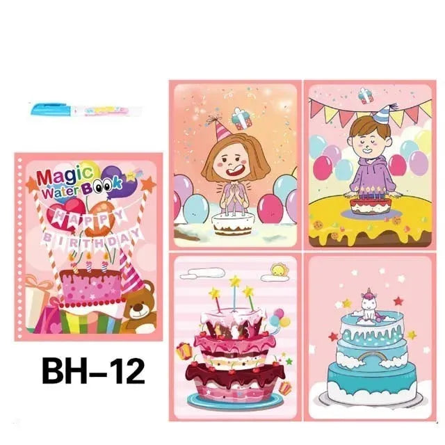 Children Magic Water Drawing Book Reusable Coloring Book Painting Drawing Toys Sensory Early Education Montessori Toys for Kids - Enfance-Heureuse