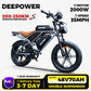 DEEPOWER S7Pro Electric Bike for Adults, 48V, 60Ah,Dual Battery, 20''x4.0 Fat Tires,Snow Mountain E-Bike, 2000W Electric Bicycle - Enfance-Heureuse