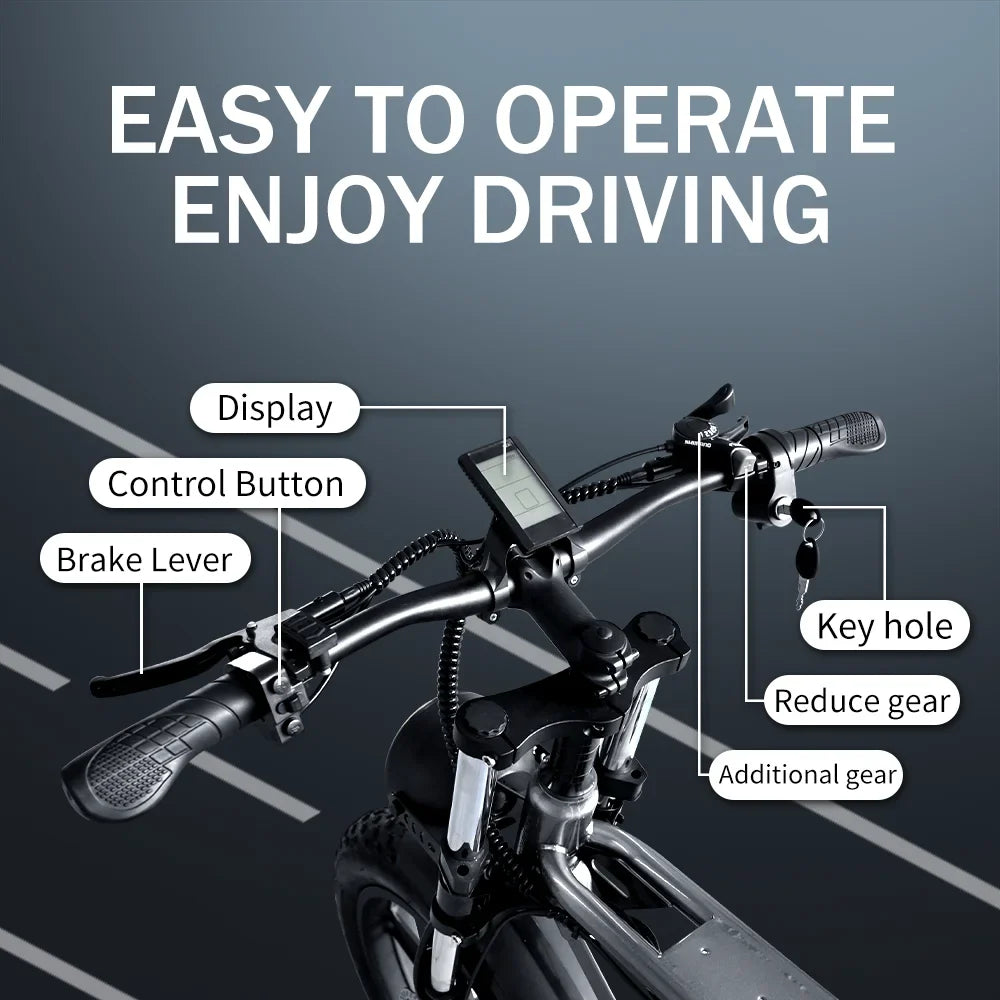 Vélo électrique DEEPOWER S7Pro pour adultes, 48 ​​V, 60 Ah, double batterie, pneus larges 20'' x 4.0, VTT électrique, 2000 W