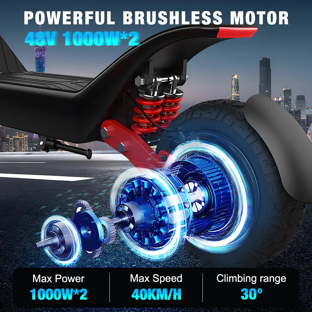 HX X10 18.2AH Electric Scooter 2000W 50KM/H Foldable Electric Kick E Scooter Dual Motors 11 Inch Escooter for Adults - Enfance-Heureuse