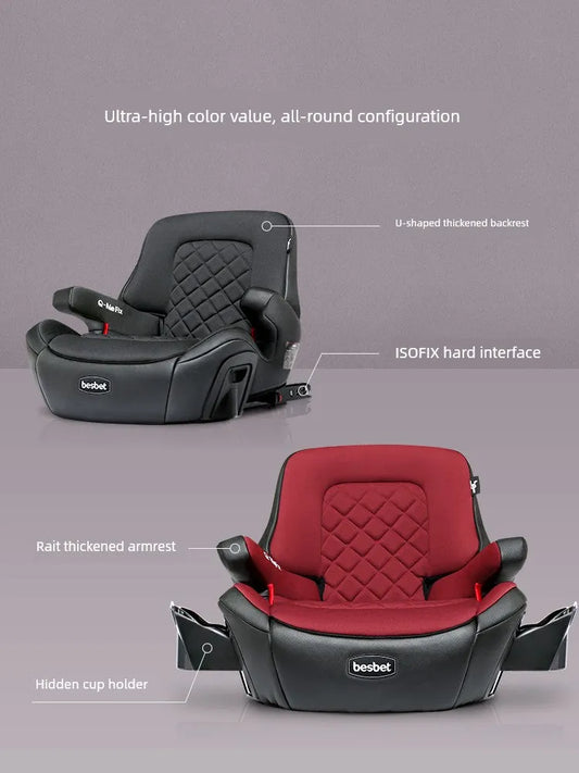Besbet Children's Car Seat 3-12 Years Old Heightening Insole Car Portable Simple Baby Seat Cushions Isofix - Enfance-Heureuse