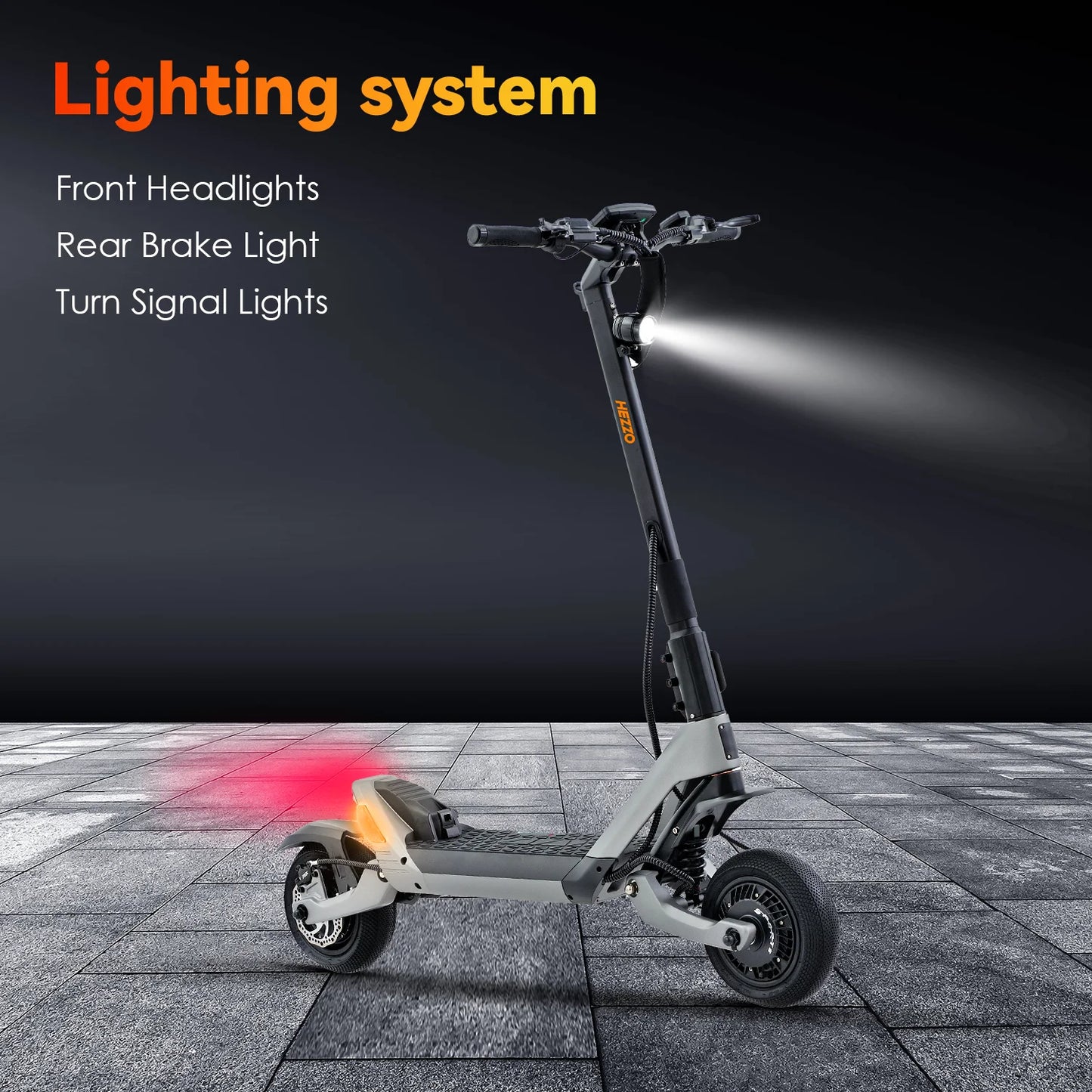 HEZZO F6 Electric Scooter 60V 1600W Dual Motors 10inch Off-road Folding Escooter 23AH Lithium Battery Long Range Full Suspension - Enfance-Heureuse