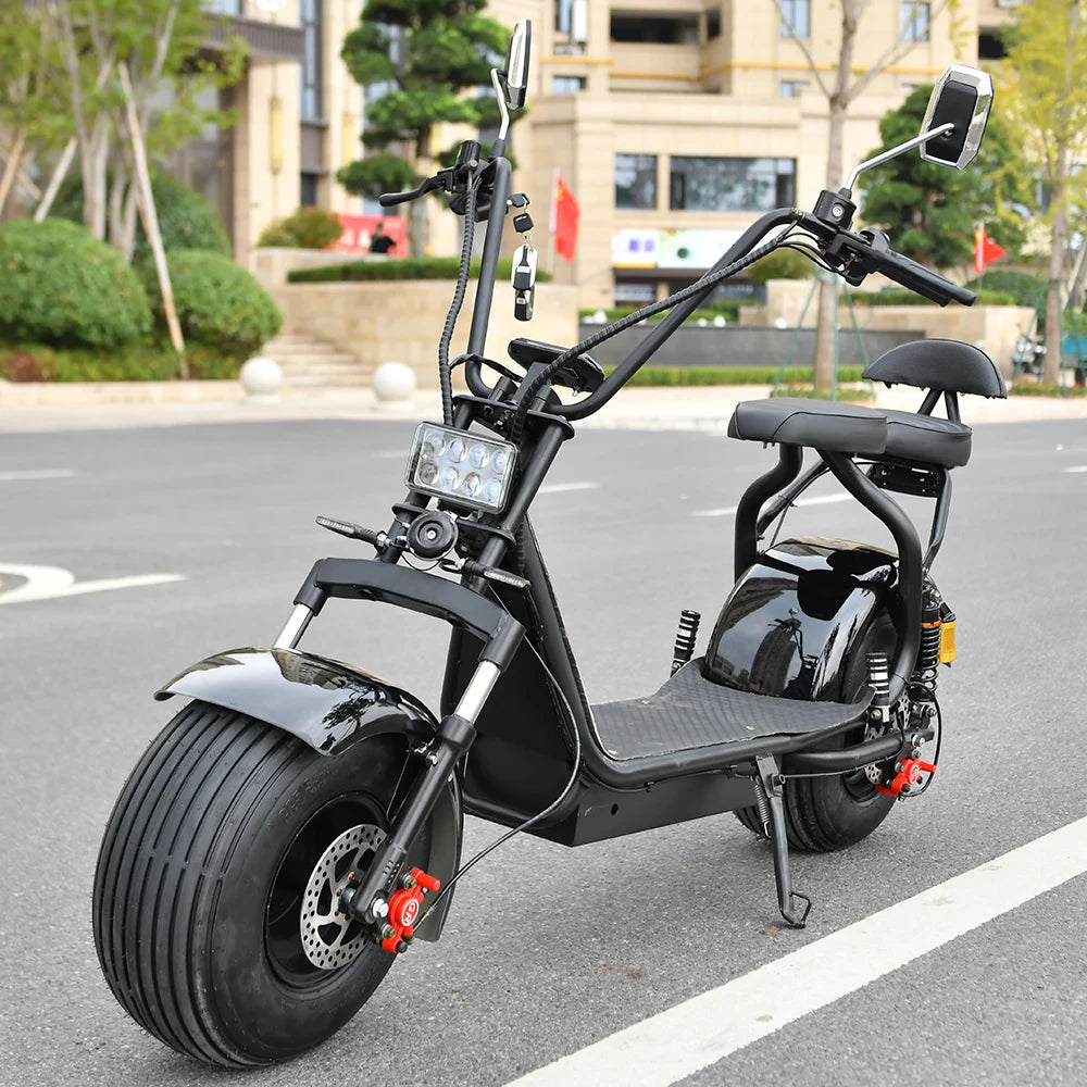 For Adults Citycoco 18 Inch Off-road Fat Tire Max Speed 60-70KM/H 4000 Powerful Motor 2 2heel Detachable Eectric Scooter - Enfance-Heureuse