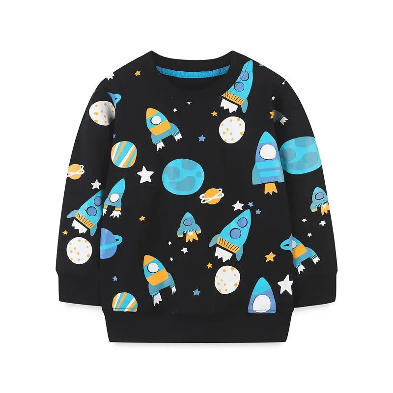 Jumping Meters Long Sleeve Penguin Applique Sweatshirts Cotton Baby Clothes Hot Selling 2-7T Children's Tops Shirts - Enfance-Heureuse