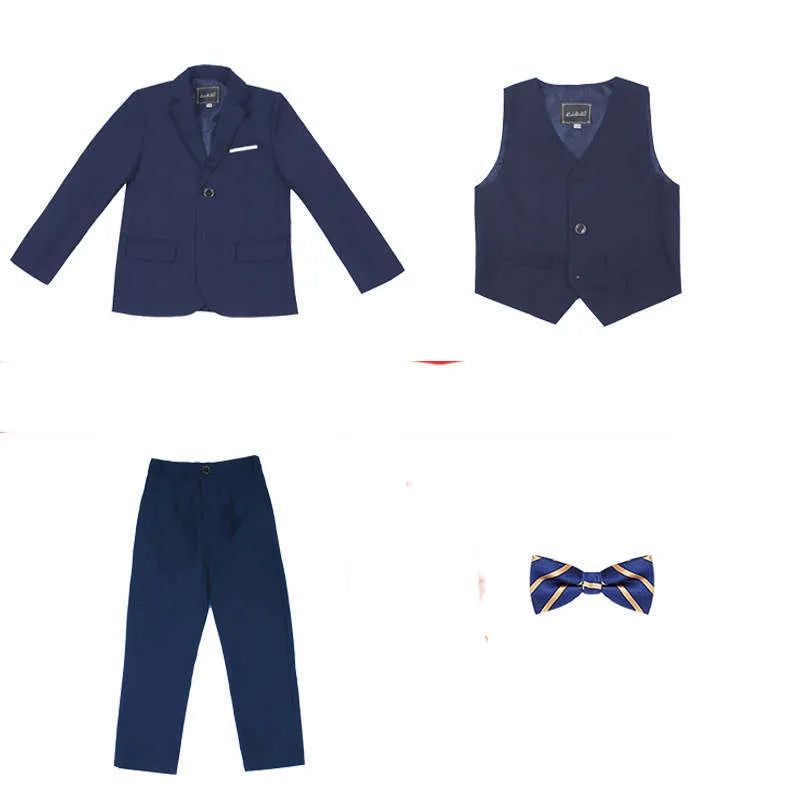 Costume pour enfants garçons couleur unie robe de demoiselle d'honneur vêtements de spectacle de défilé