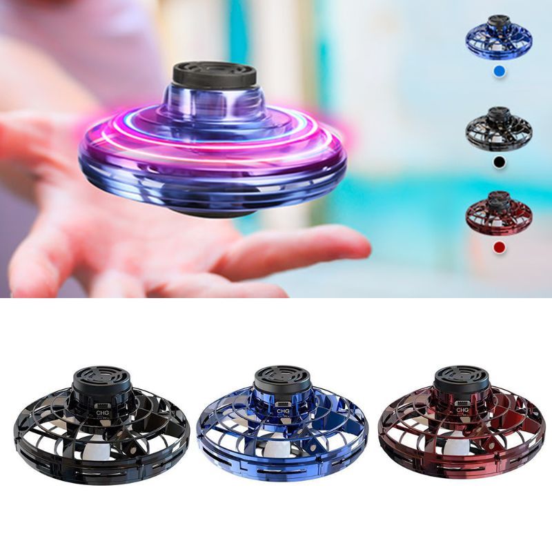 Mini Fingertip Gyro Interactive Decompression Toy Drone LED UFO Type Flying Helicopter Spinner Toy Kids - Enfance-Heureuse