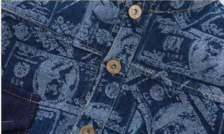 Fashion Simple Print Boy Denim Suit - Enfance-Heureuse