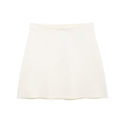 Flower Button Decoration Knitted Coat Short Mini Skirt Suit - Enfance-Heureuse