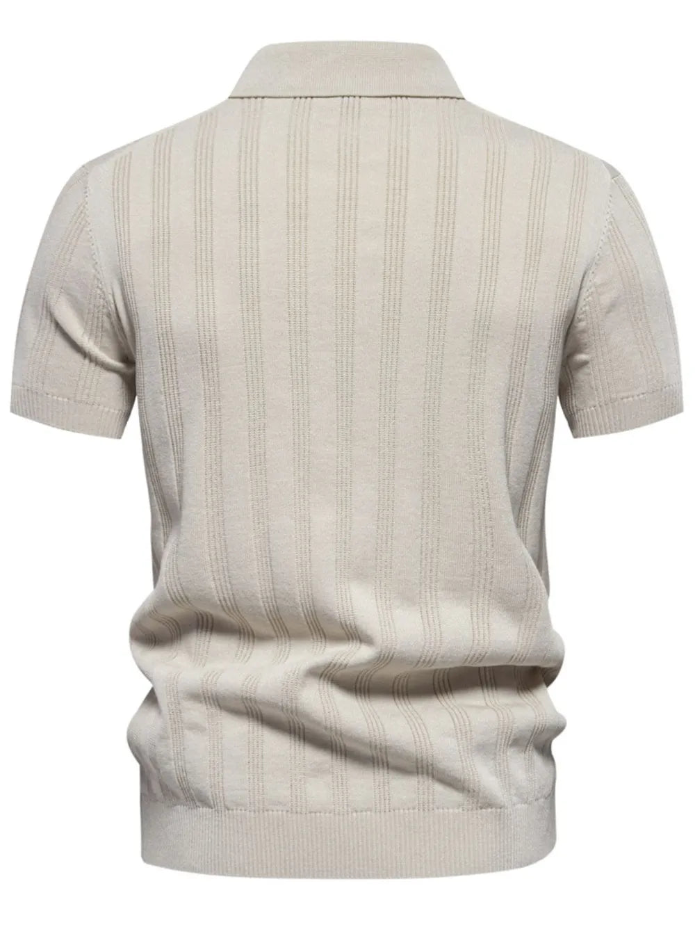 Men's Collared Neck Short Sleeve Knit Polo - Enfance-Heureuse