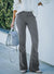 Women's Solid Color High Waist Slim Fit Micro Flared Pants - Enfance-Heureuse