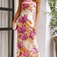 Summer Tube Top Long Dress With Backless Design INS Fashion Flowers Print Party Evening Dresses For Women - Enfance-Heureuse