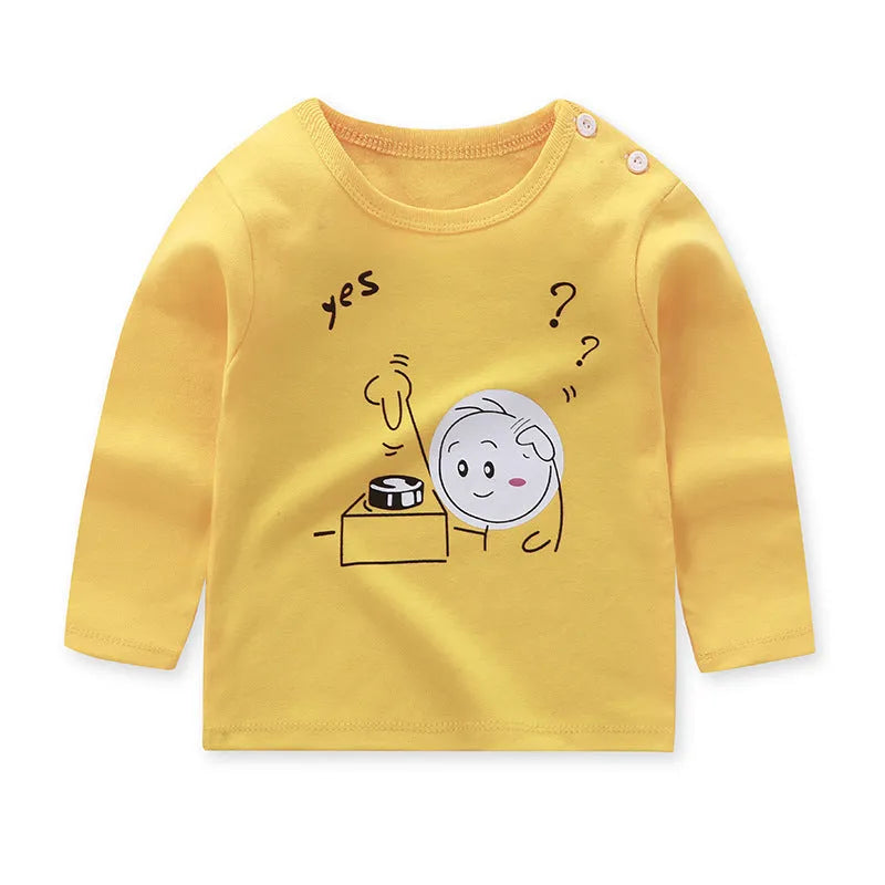 Children's Long-sleeved T-shirt Cotton Single Top - Enfance-Heureuse
