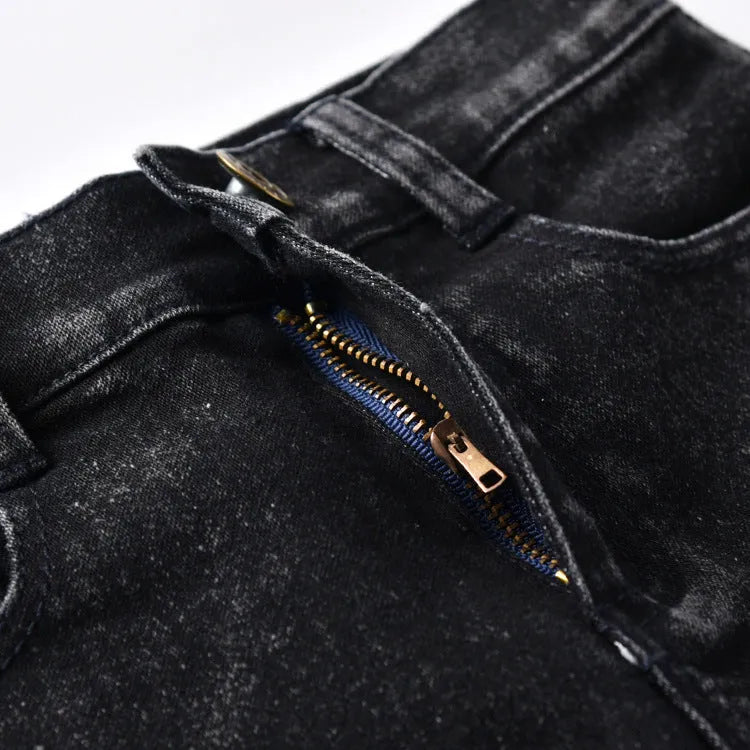 Children's High Elastic Fitting Denim Trousers - Enfance-Heureuse