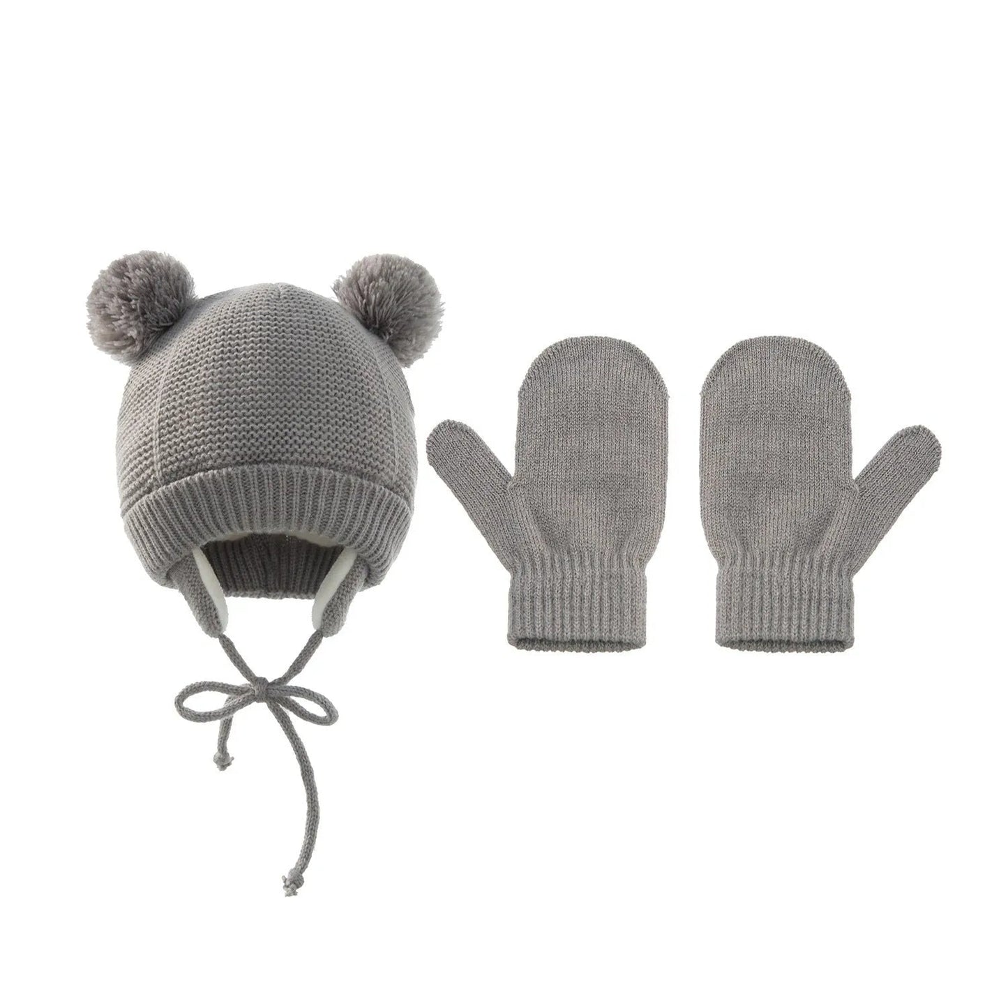 Bonnet tressé pour enfants Gants Protection auditive chaude Bonnet tricoté pour enfants
