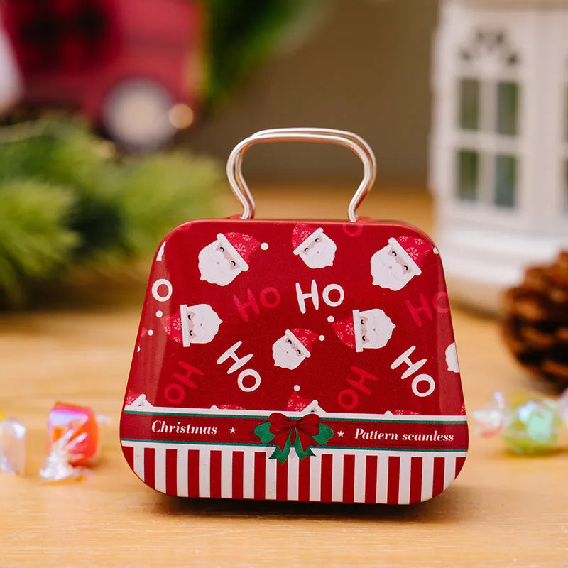 Christmas Decoration Supplies Tinplate Handbag Candy Box - Enfance-Heureuse