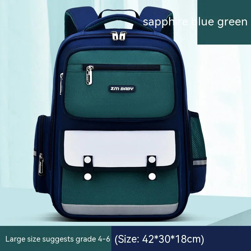 Primary School Student Schoolbag Male Grade 1-3-6 Portable Burden Alleviation Large Capacity Children's Schoolbag Backpack - Enfance-Heureuse