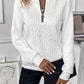 Texture Half Zip Long Sleeve Sweatshirt - Enfance-Heureuse