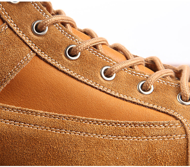 Leather Stitching Paratrooper Work Ankle Boots - Enfance-Heureuse