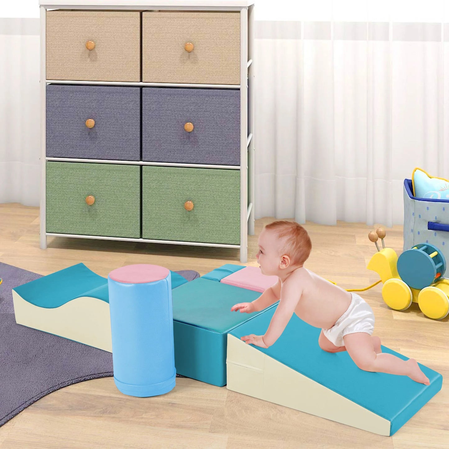Colourful Soft Crawl And Crawl Foam Playset 6-in-1 - Enfance-Heureuse