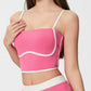 Millennia Contrast Trim Square Neck Active Cami with Detachable Chest Pads - Enfance-Heureuse