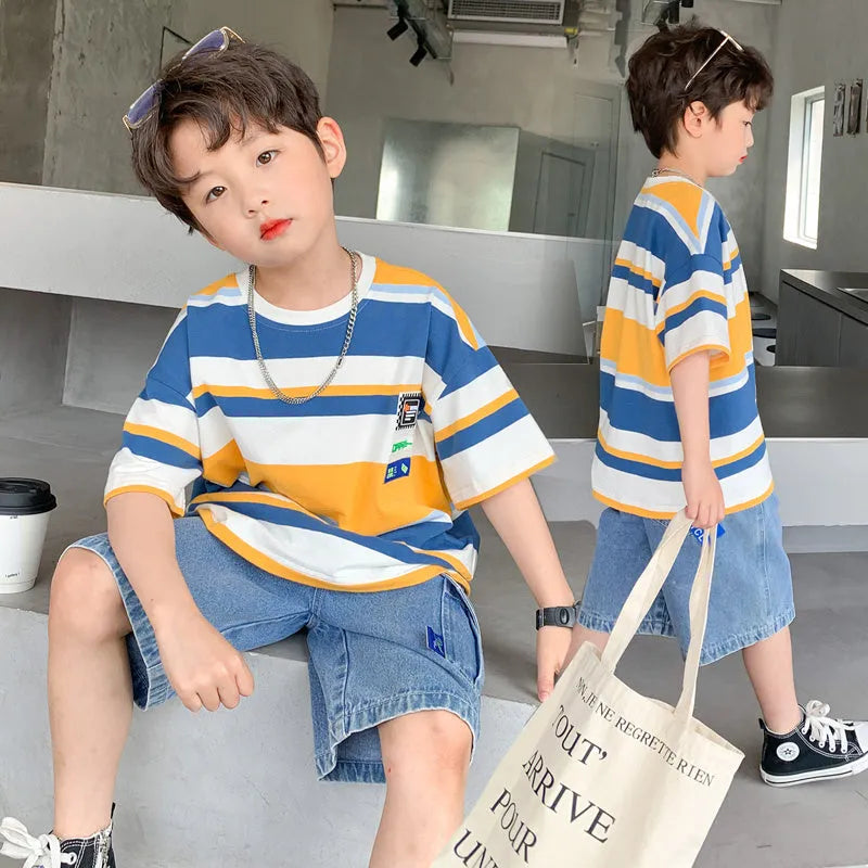 Boys Summer Casual T-Shirt Shorts Set - Enfance-Heureuse