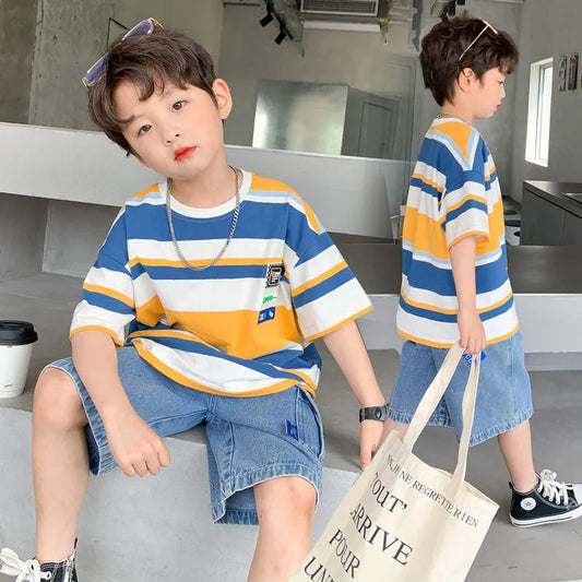 Boys Summer Casual T-Shirt Shorts Set - Enfance-Heureuse