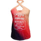 Ladies' Hollowed Out Hanging Neck Cross Printed Casual Camisole Vest - Enfance-Heureuse