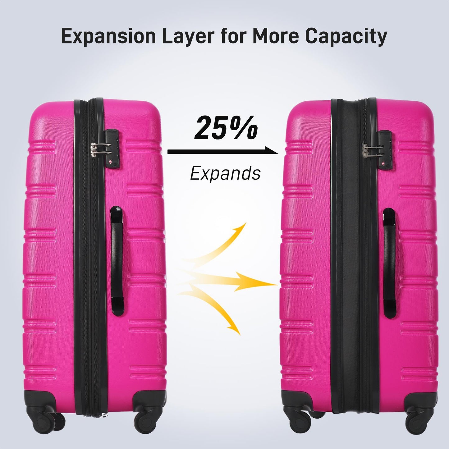 Hardshell Suitcase Set Of 4 Pieces, Light 16 Inches, 20 Inches, 24 Inches, 28 Inches, Luggage Case. - Enfance-Heureuse