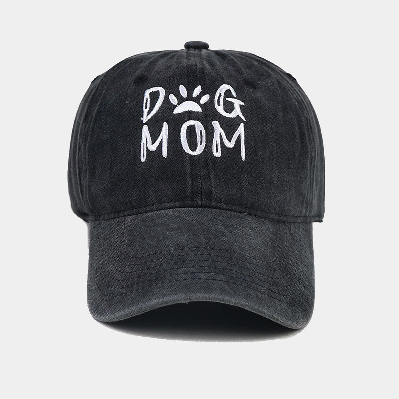 Cotton Worn Looking Washed-out Letter Embroidered Baseball Cap