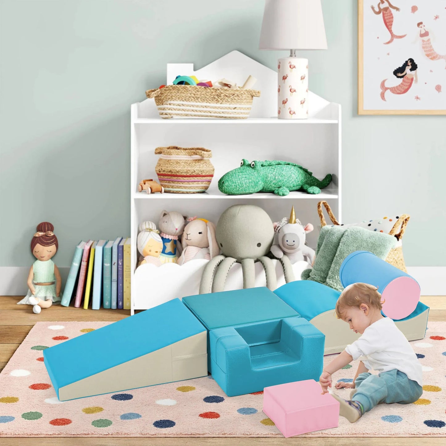 Colourful Soft Crawl And Crawl Foam Playset 6-in-1 - Enfance-Heureuse