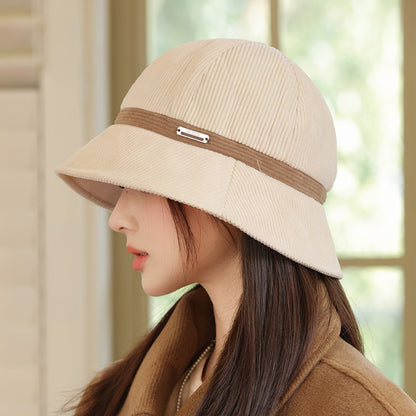Versatile High-grade Corduroy Korean Style Bucket Hat