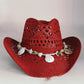 Shell Straw Cowboy Hat Woven Sunshade