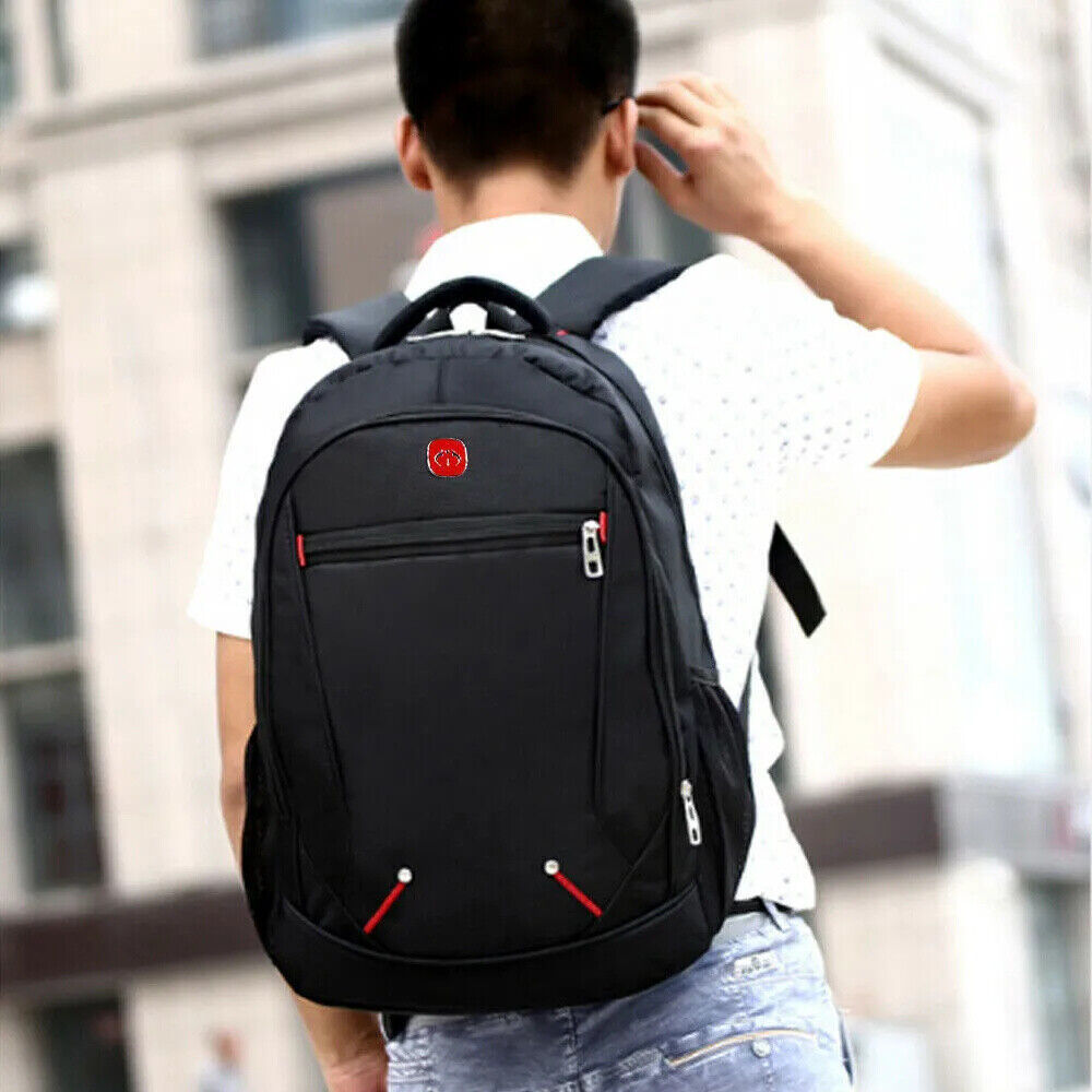 Mens Black Large Backpack Rucksack - Outdoor Sport Work School Travel Hiking Bag - Enfance-Heureuse