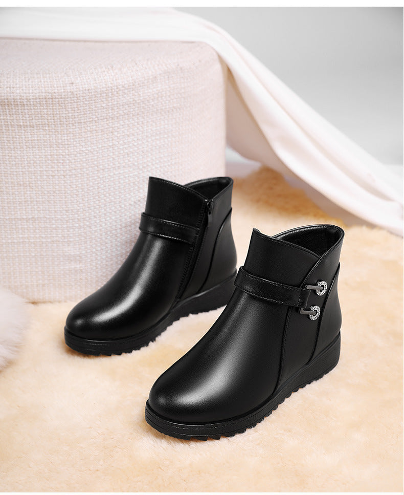 Soft-soled Non-slip Flat-bottomed Plus Velvet Women's Shoes - Enfance-Heureuse