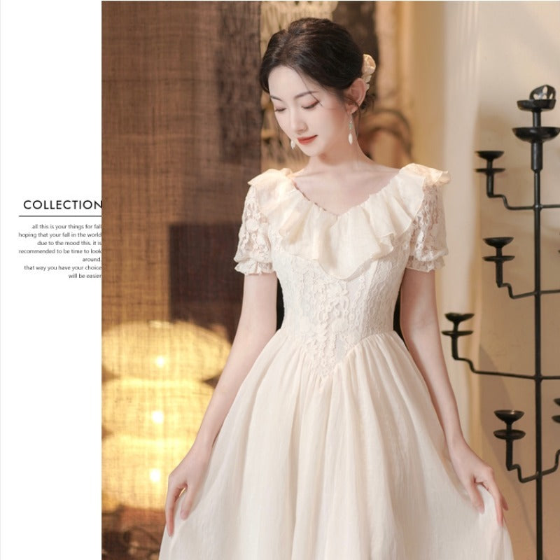 Summer Women's French Court Style Princess On The Run Dress - Enfance-Heureuse