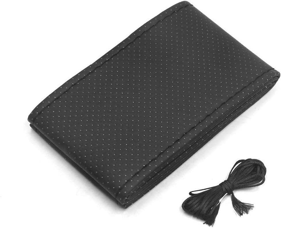 Genuine Leather DIY Car Steering Wheel Cover Anti-slip For Cm Black US - Enfance-Heureuse