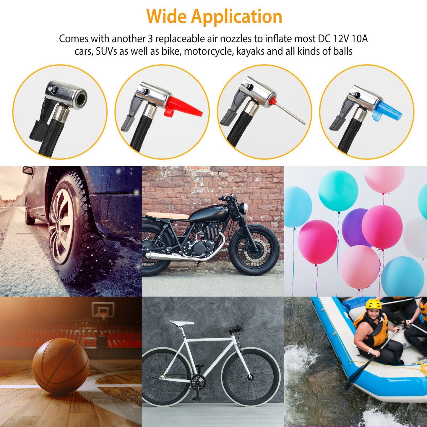 Portable Car Tire Inflator DC 12V Digital Car Air Compressor Electric Air Inflator With LED Light 150PSI - Enfance-Heureuse